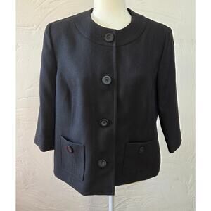 Alfred Dunner Black Button Up Jacket Vintage Style Woman's Size 12P